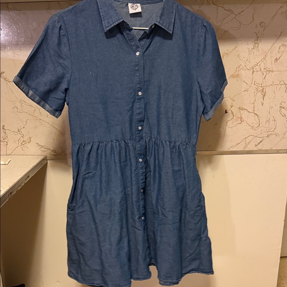 Blue Denim Midi Dress